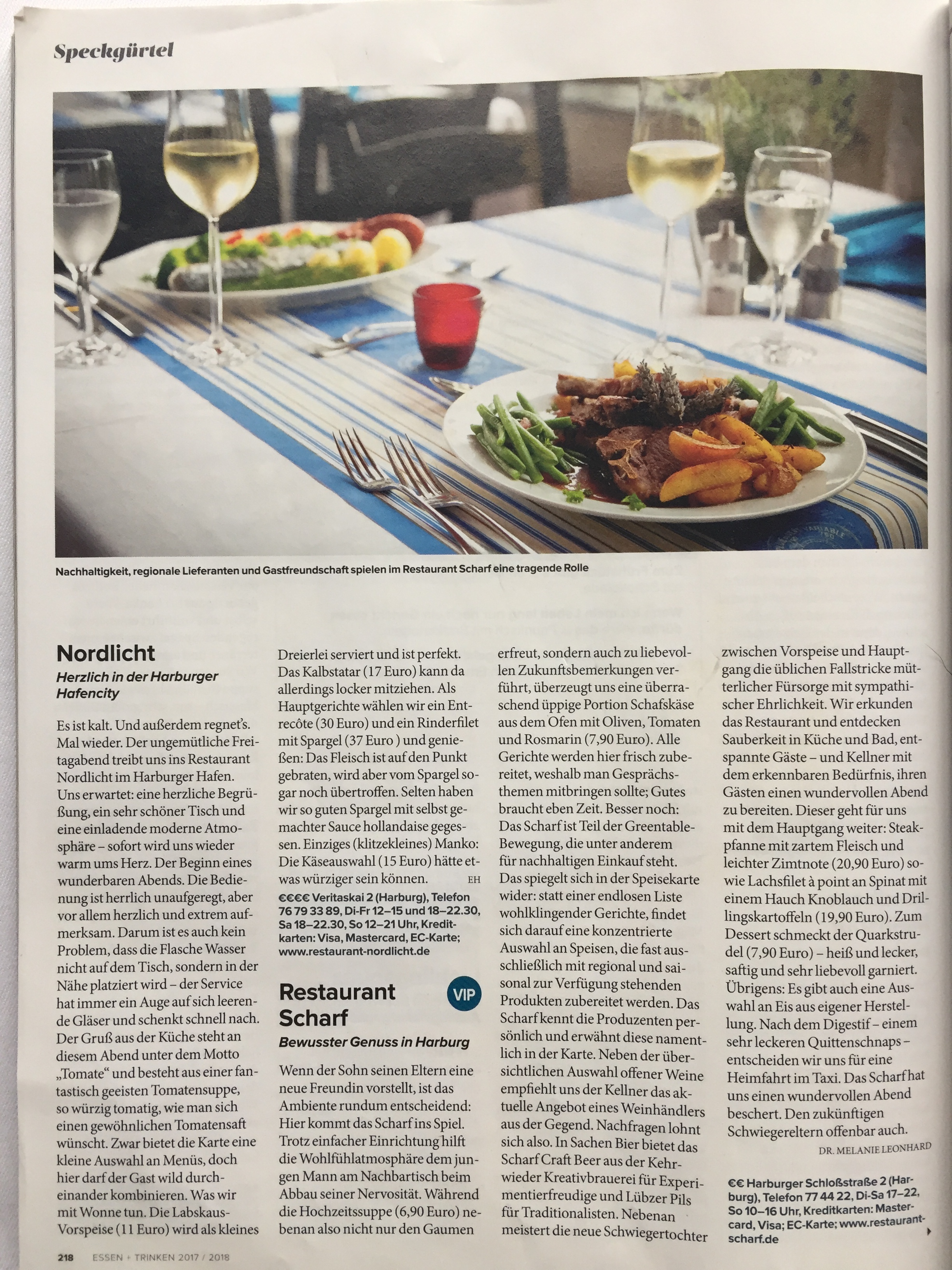 Seite 218: Bericht über das Restaurant Scharf